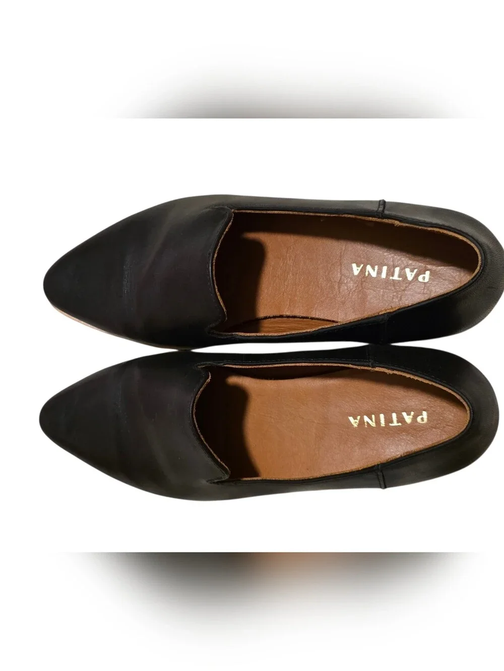 Portland Leather Goods Patina Black Leather Slip-On Loafers for Women 7